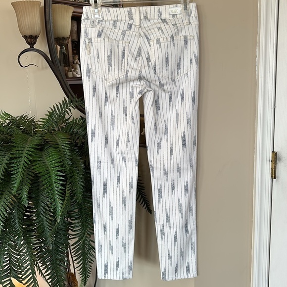 NWOT Paige White Nori Pinstripe Verdugo Ankle Stretch TRANSCEND Skinny Jeans - Picture 7 of 16